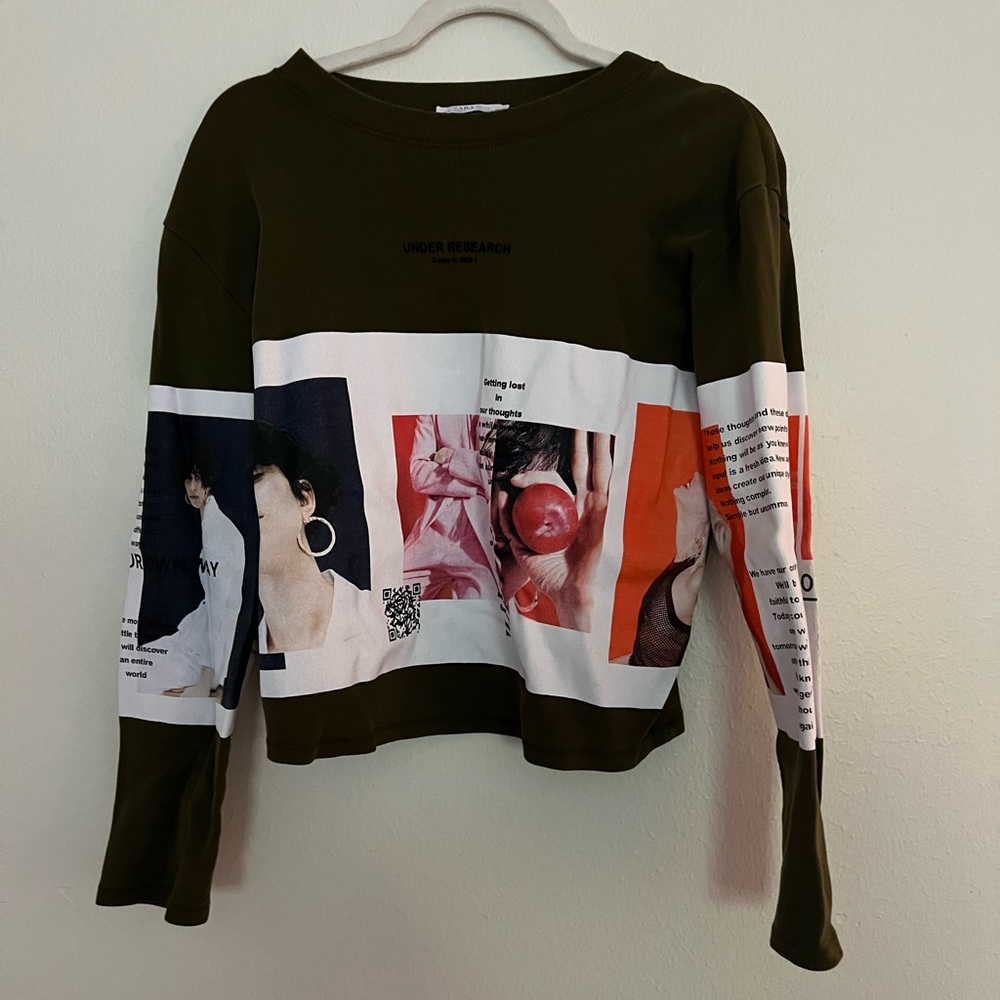 - Zara collage sweatshirt